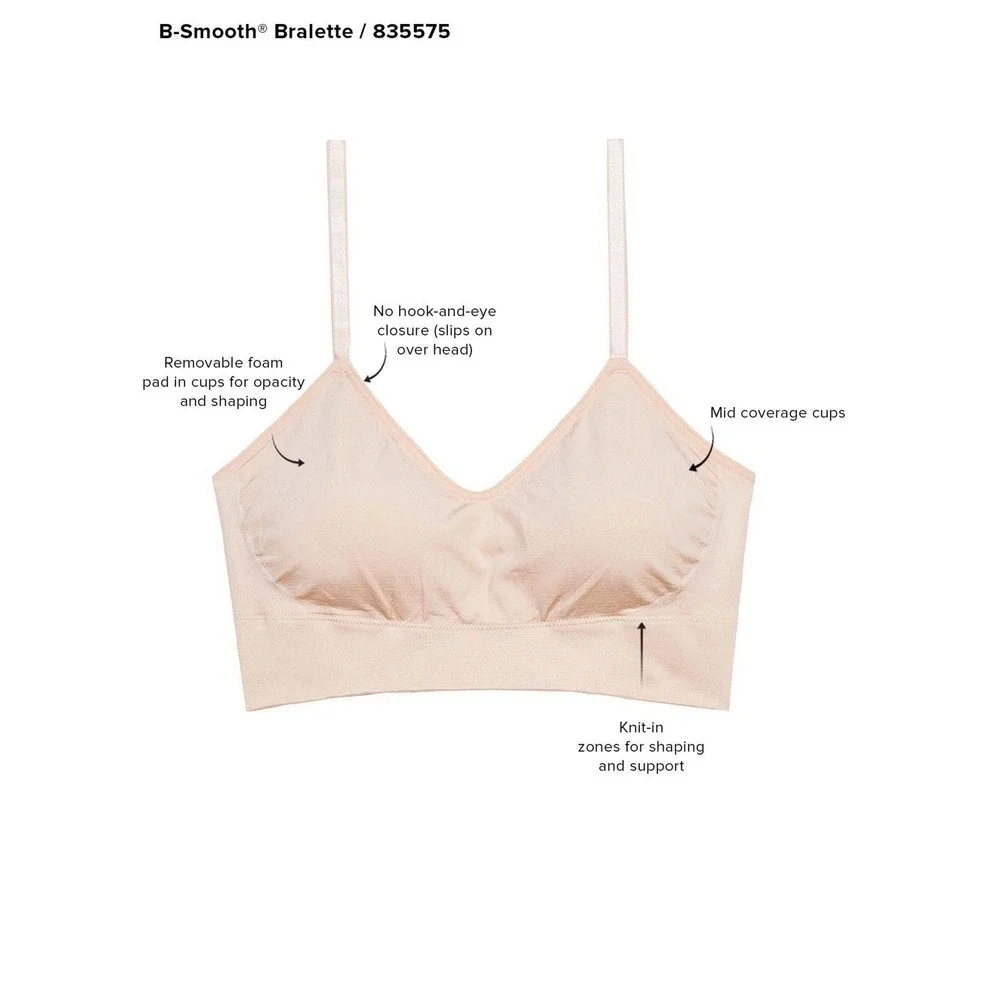 Wacoal 835575 B-Smooth Wire Free Bralette Bra Seamless‎ Lined Womens XL 1X Sand - Picture 2 of 7